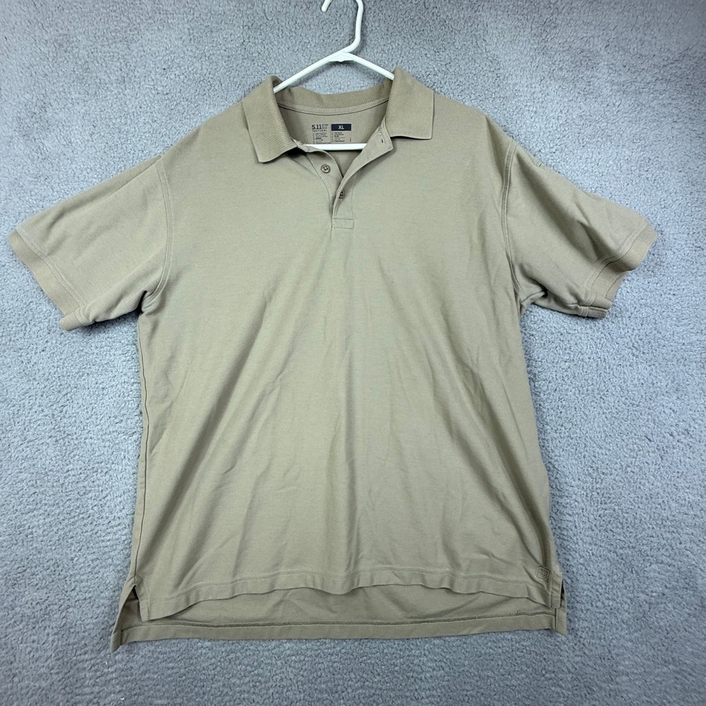 5.11 Tactical Men's Khaki Polo Shirt Short Sleeve XL Breathable Work Utility